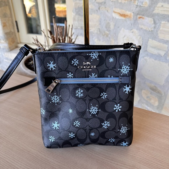 Coach Black and Blue Floral Crossbody Set - Picture 3 of 14